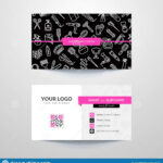 Business Card Template With Hair Salon Symbols. Stock Vector With Hairdresser Business Card Templates Free