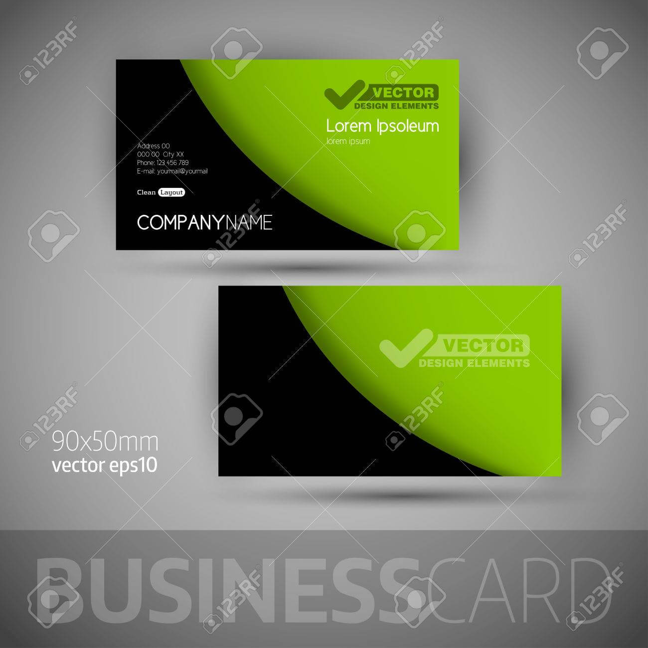 Business Card Template With Sample Texts. Elegant Vector Design.. Inside Calling Card Free Template
