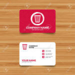 Business Card Template With Texture. Recycle Bin Sign Icon. Bin.. With Bin Card Template