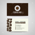 Business Card Vector Graphic Design Coffee Cup And Coffee Beans Within Coffee Business Card Template Free