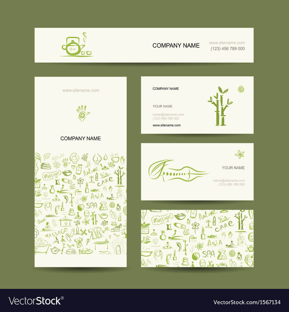 Business Cards Design Massage And Spa Concept For Massage Therapy Business Card Templates