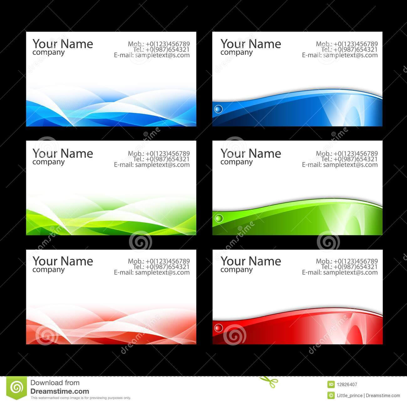 Business Cards Templates Stock Illustration. Illustration Of Regarding Microsoft Templates For Business Cards