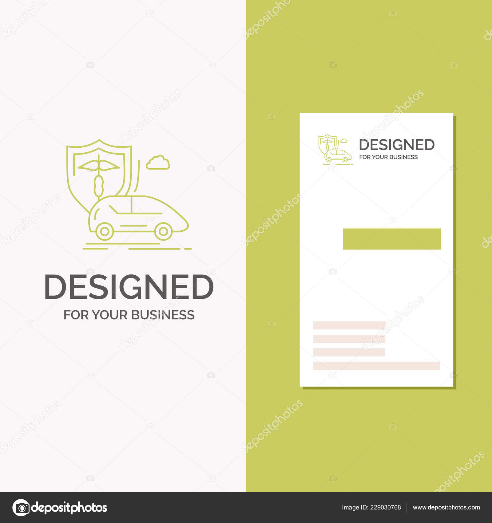 Business Logo Car Hand Insurance Transport Safety Vertical In Auto Insurance Id Card Template