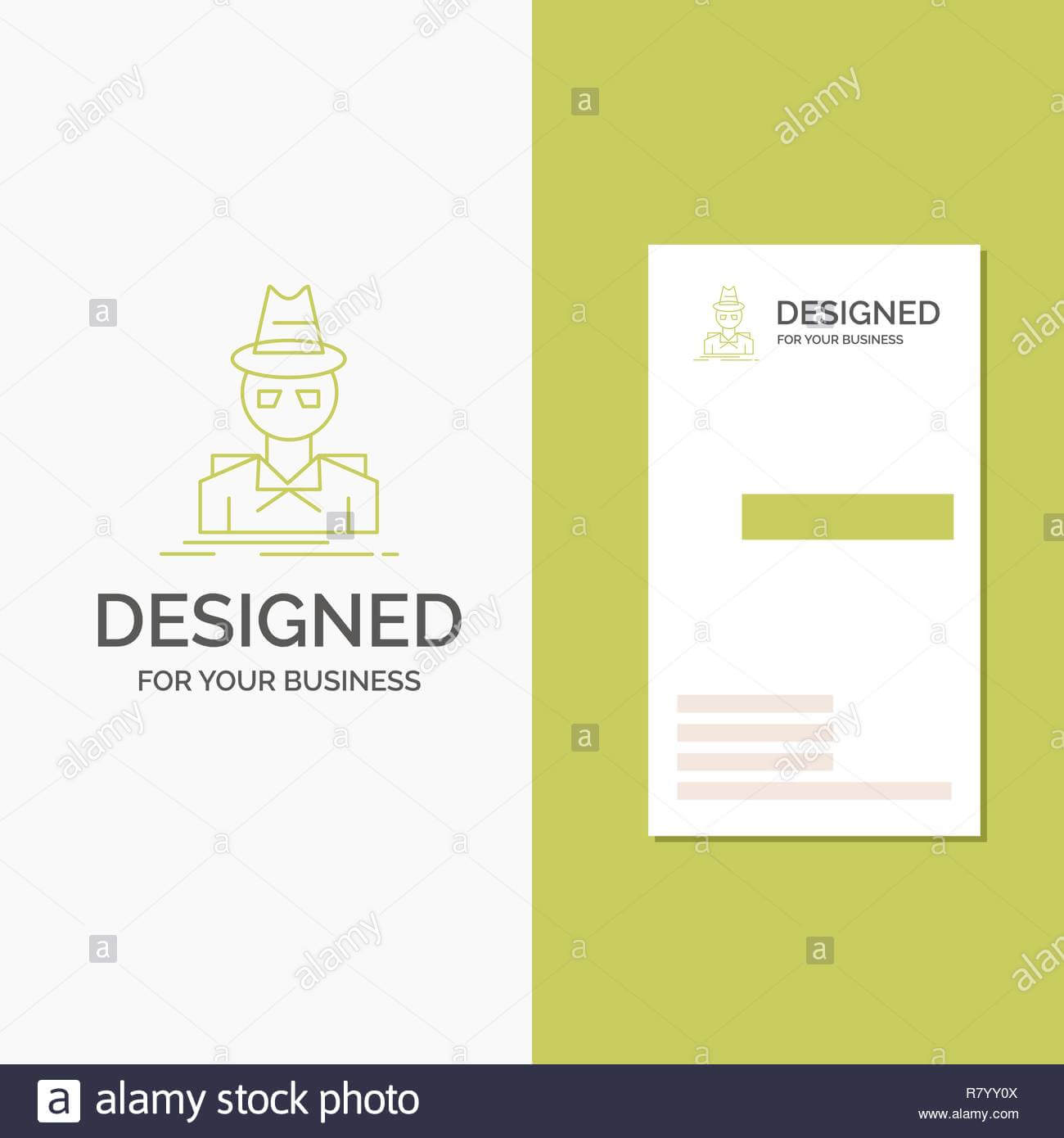 Business Logo For Detective, Hacker, Incognito, Spy, Thief With Spy Id Card Template