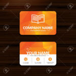 Business Or Visiting Card Template. Book Sign Icon. Open Book.. Regarding Business Card Template Open Office