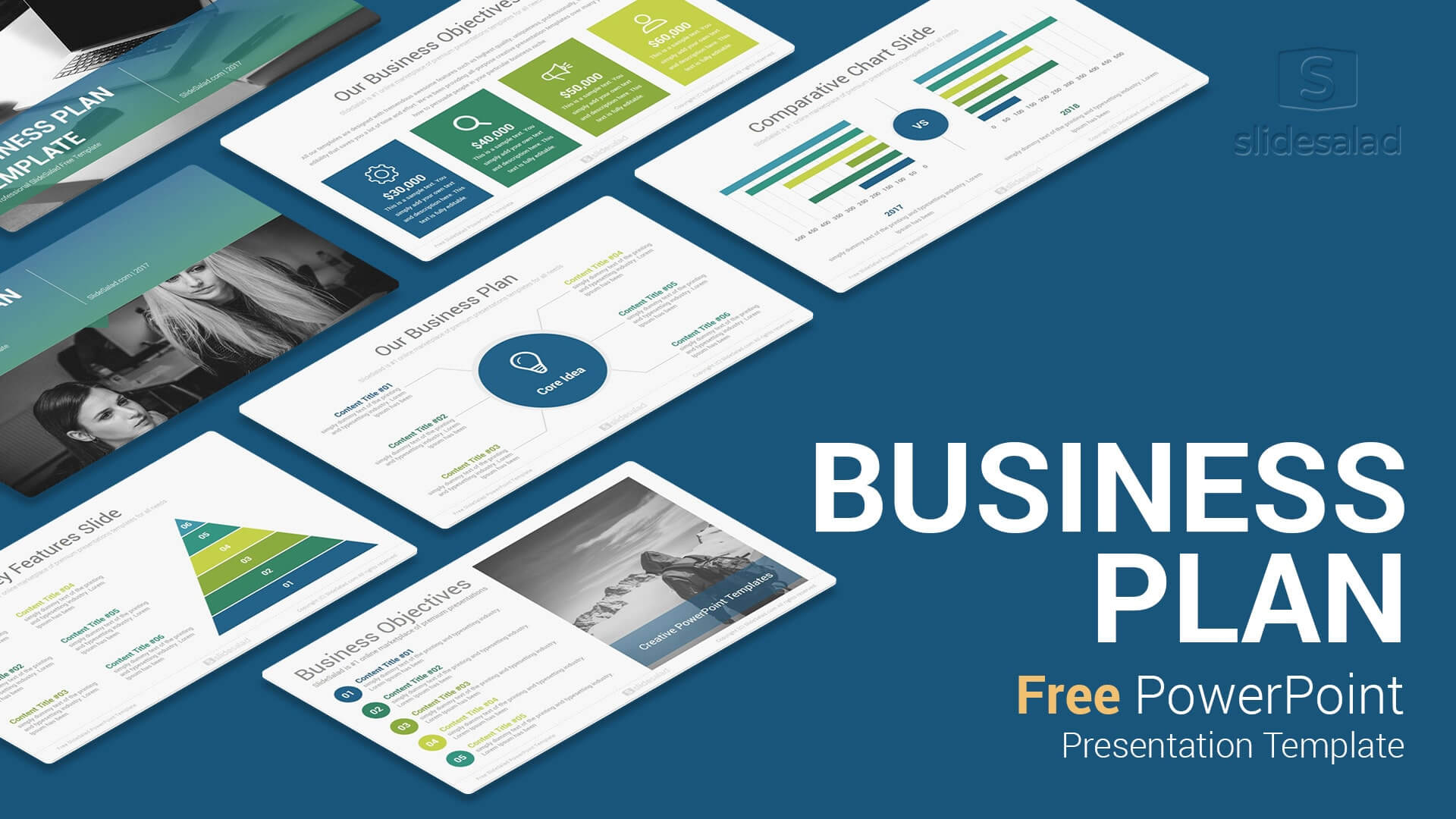 Business Plan Free Powerpoint Presentation Template – Slidesalad For Business Card Template Powerpoint Free