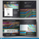 Business Templates For Square Design Bi Fold Brochure, Flyer Regarding Fold Over Business Card Template