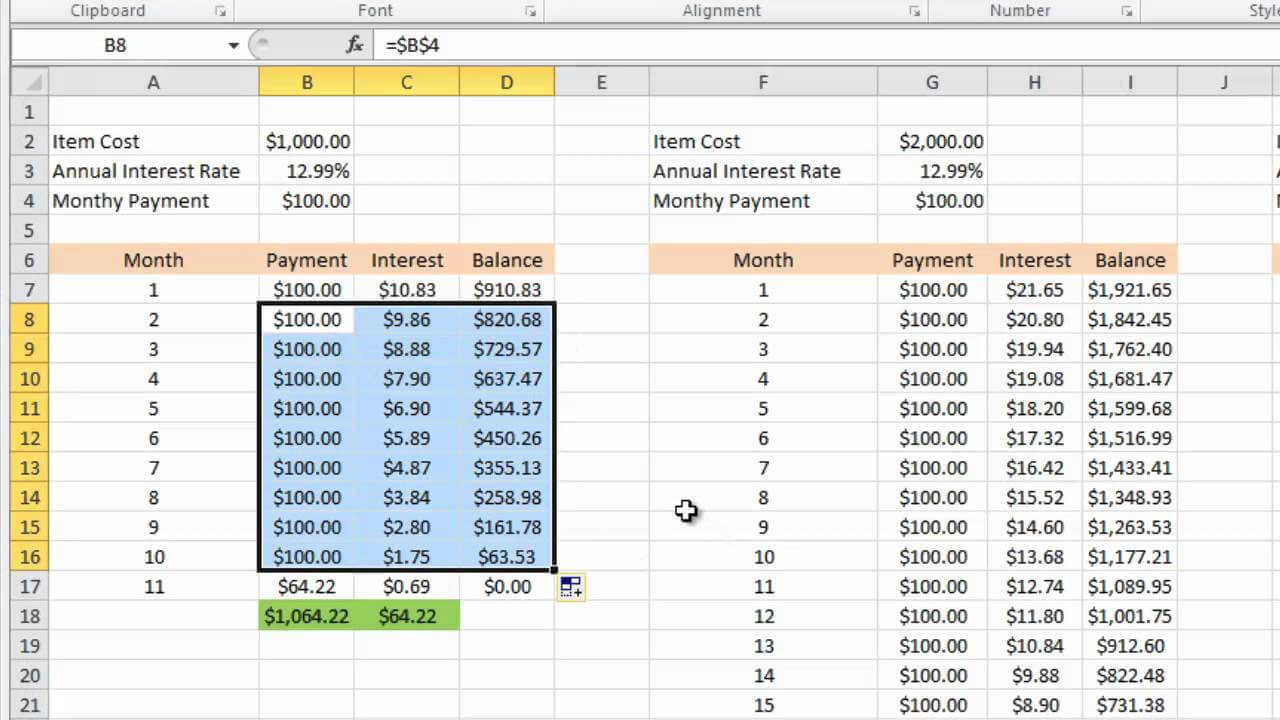 Calculating Credit Card Payments In Excel 2010 With Regard To Credit Card Statement Template Excel