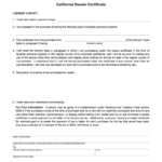 California Resale Certificate Form – Fill Online, Printable With Resale Certificate Request Letter Template