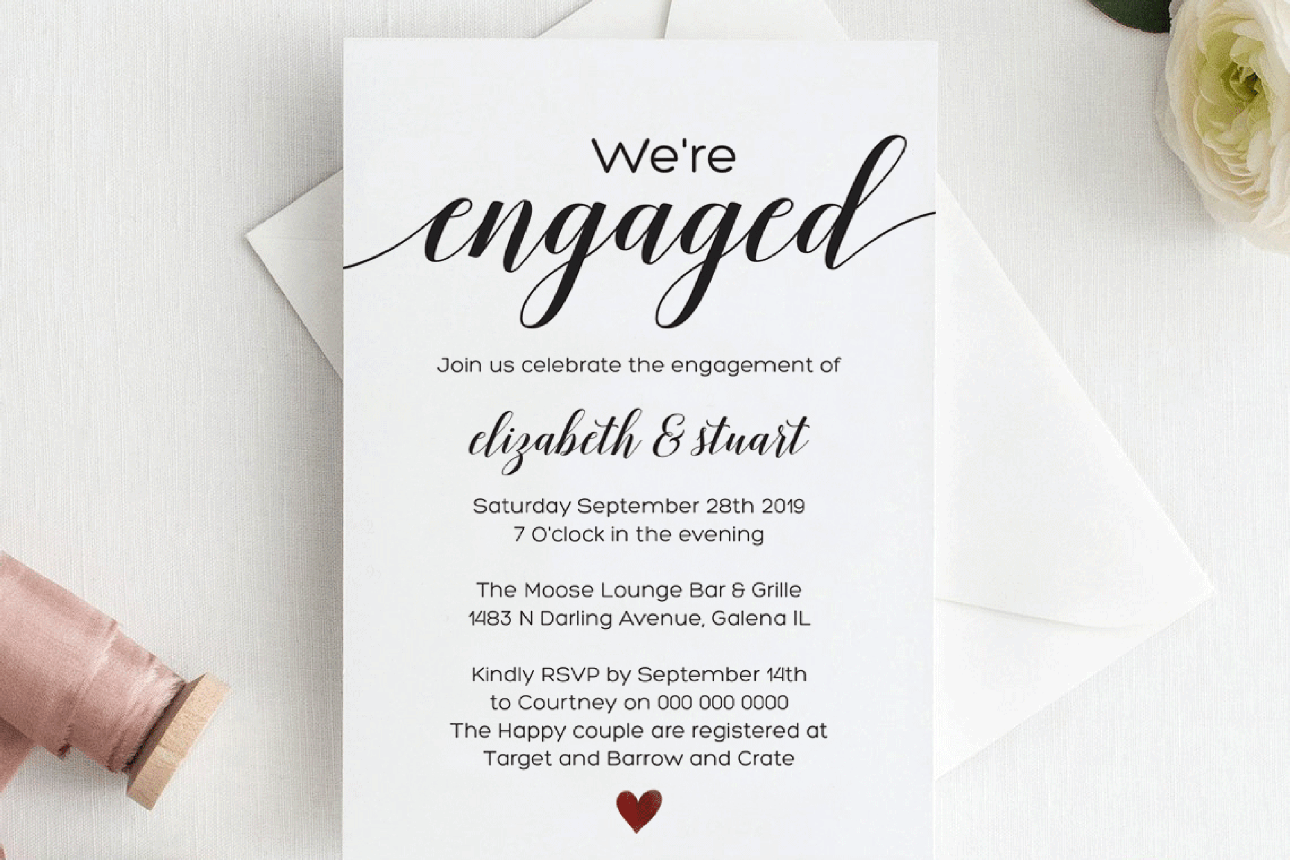 Calligraphy Engagement Invitation Template Script Engagement With Engagement Invitation Card Template