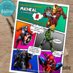 Calling All Avengers Comic Birthday Party Invitation Printable Inside Avengers Birthday Card Template