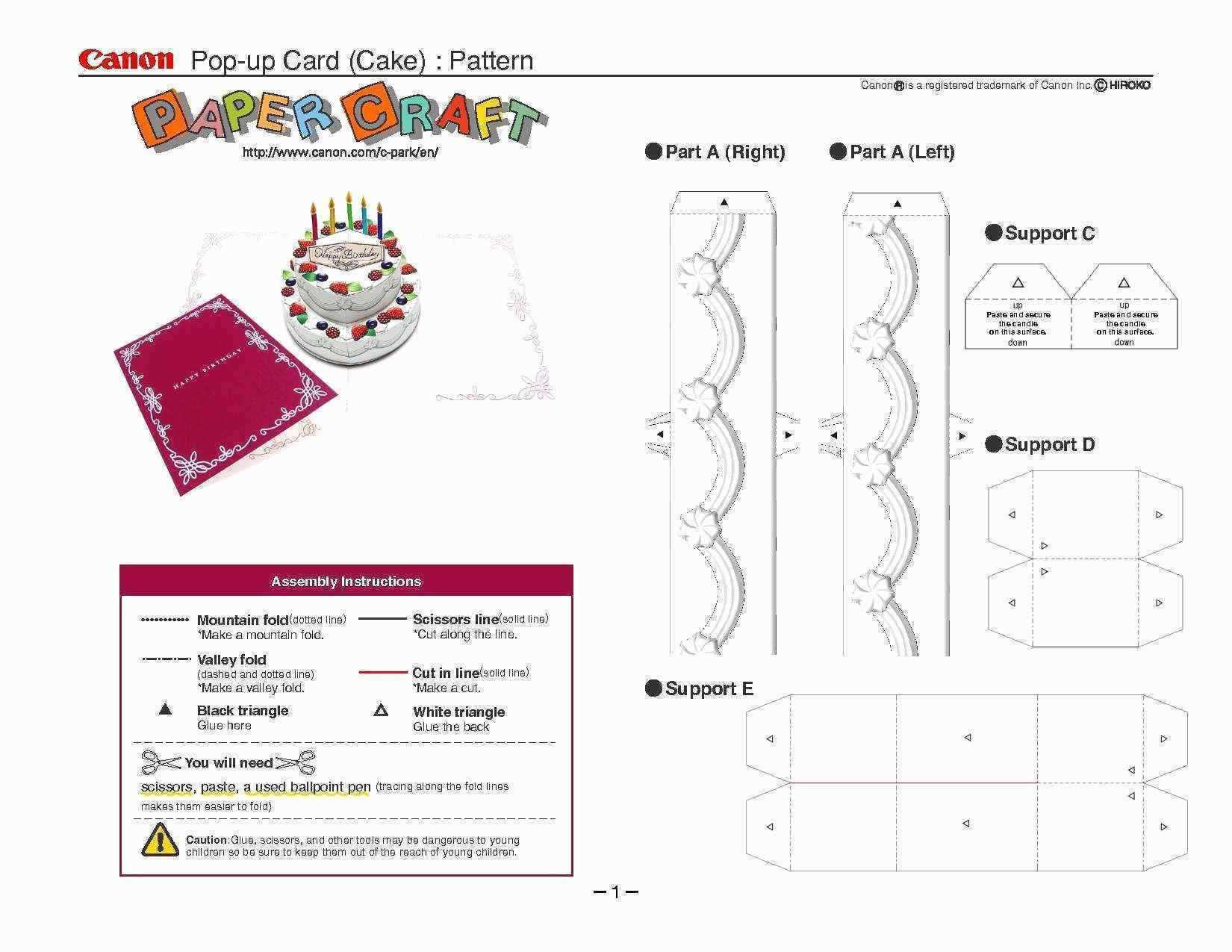 Canon Papercraft Pop Up Card Box Template Unique Pop Up Card For Pop Up Card Box Template