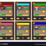 Card Game Template With Characters And Buttons With Playing Card Template Illustrator