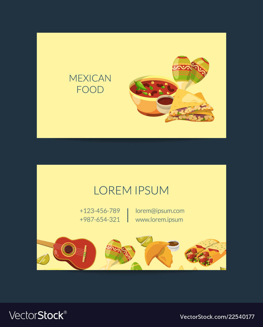 Cartoon Mexican Food Business Card Template Throughout Food Business Cards Templates Free