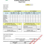 Cbse Report Card Format For Primary Classes  I To V In Result Card Template