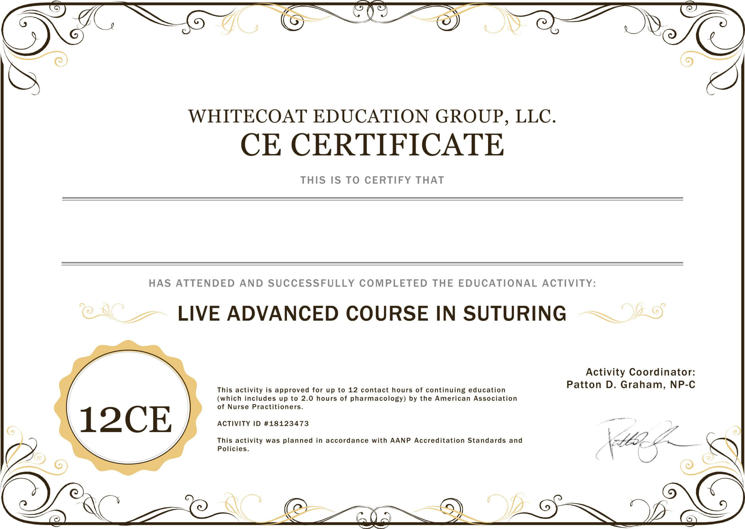 Ce Certificate Template Tomope zaribanks co For Continuing Education