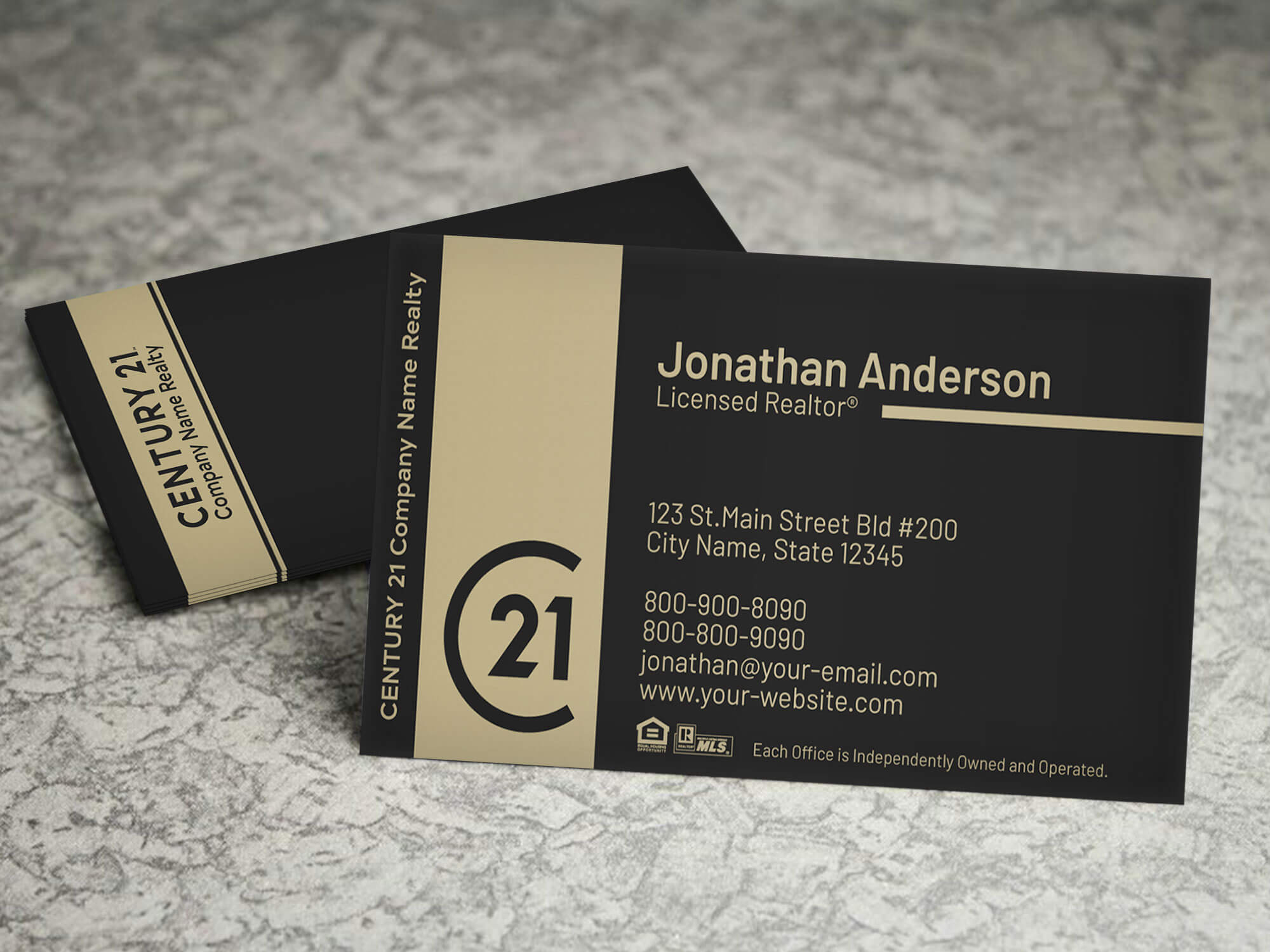 Century 21 Business Card Template – Bc1830C21 – Nusacreative Intended For Coldwell Banker Business Card Template