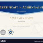 Certificate Achievement Template Blue Theme Pertaining To Blank Certificate Of Achievement Template