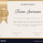 Certificate Award Template Blank In Gold Within Template For Certificate Of Award