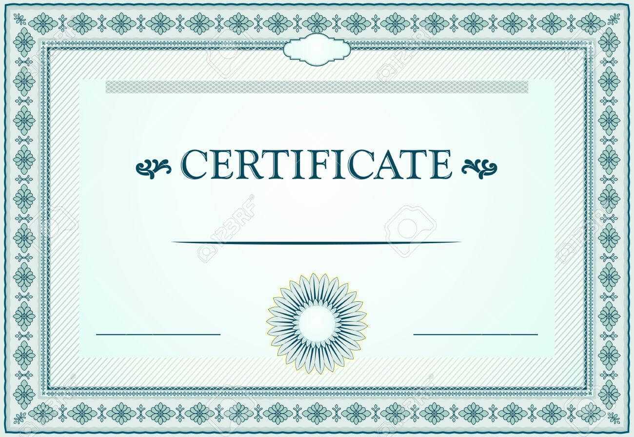 Certificate Borders, Template And Design Elements In Certificate Border Design Templates