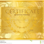 Certificate, Diploma Golden Design Template, Colorful With Certificate Scroll Template