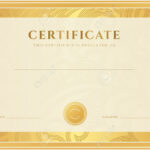 Certificate, Diploma Of Completion Template, Background Gold.. Intended For Certificate Scroll Template