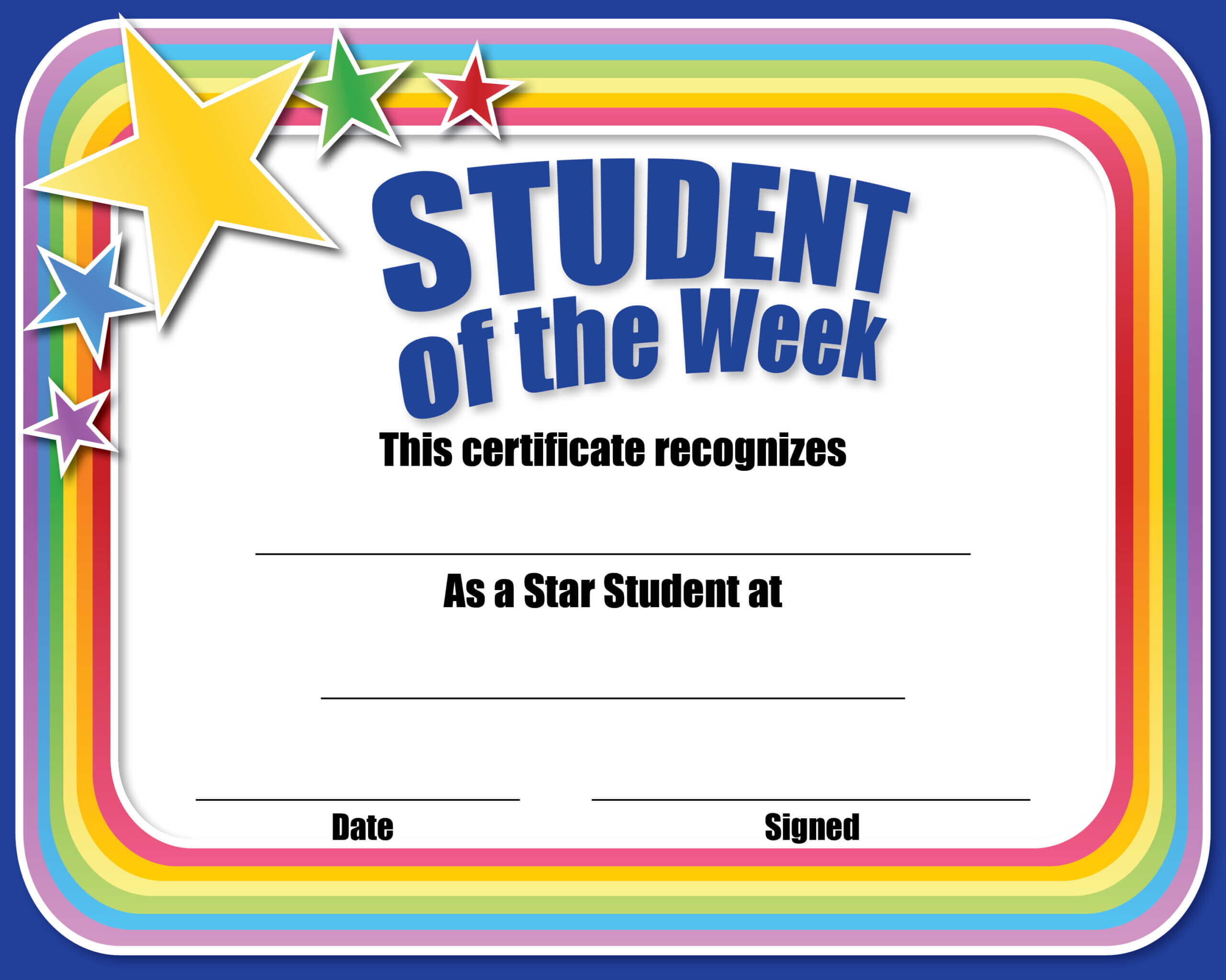 Certificate For Student Of The Month – Ctsm015 – School Pertaining To Star Of The Week Certificate Template