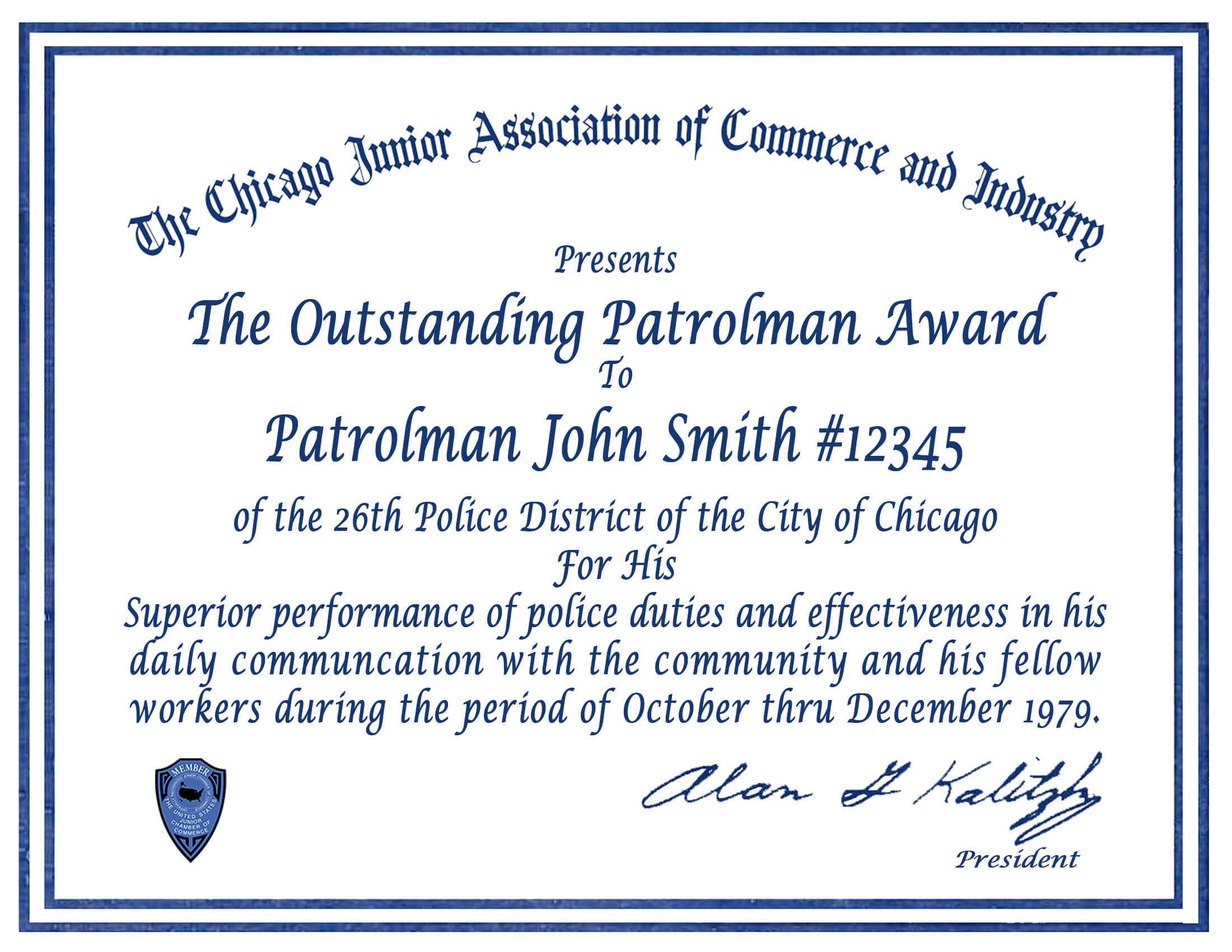 Certificate & Letter Awards | Chicagocop Within Life Saving Award Certificate Template