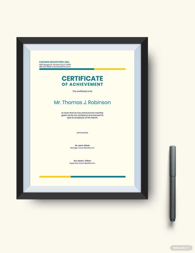 Certificate Of Achievement Sample Wording & Content With Student Of