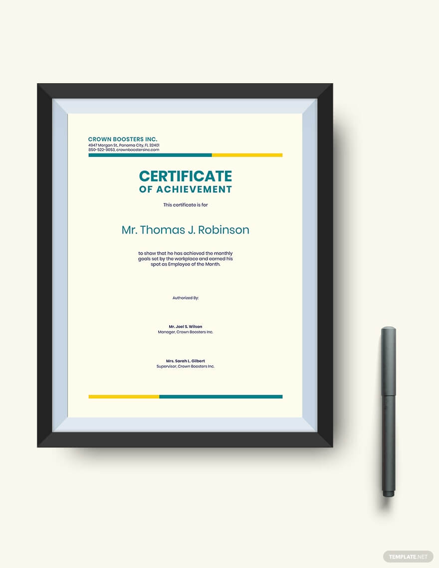 Certificate Of Achievement: Sample Wording & Content With Student Of The Year Award Certificate Templates