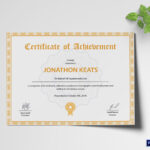 Certificate Of Achievement Template With Certificate Of Achievement Template Word
