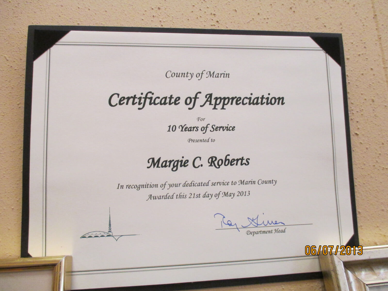 Certificate Of Appreciation | Enjoying My Journey For Certificate For Years Of Service Template