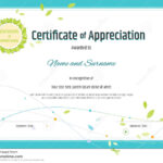 Certificate Of Appreciation Template In Nature Theme With Regarding Free Certificate Of Appreciation Template Downloads