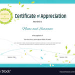 Certificate Of Appreciation Template Nature Theme Throughout In Appreciation Certificate Templates