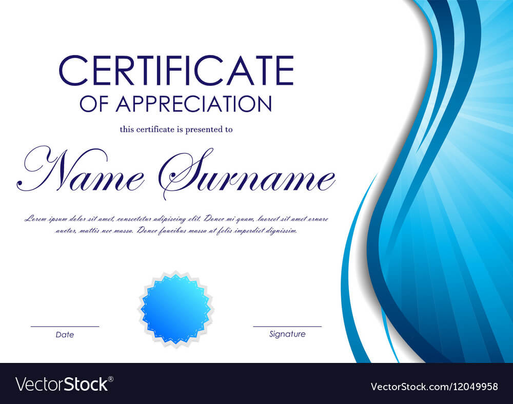 Certificate Of Appreciation Template With Regard To Free Certificate Of Appreciation Template Downloads