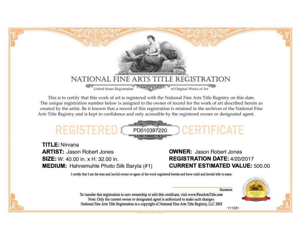 Certificate Of Authenticity — Jason Robert Jones Pertaining To Certificate Of Authenticity Photography Template