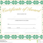 Certificate Of Award Stock Vector. Illustration Of Paper Regarding Generic Certificate Template
