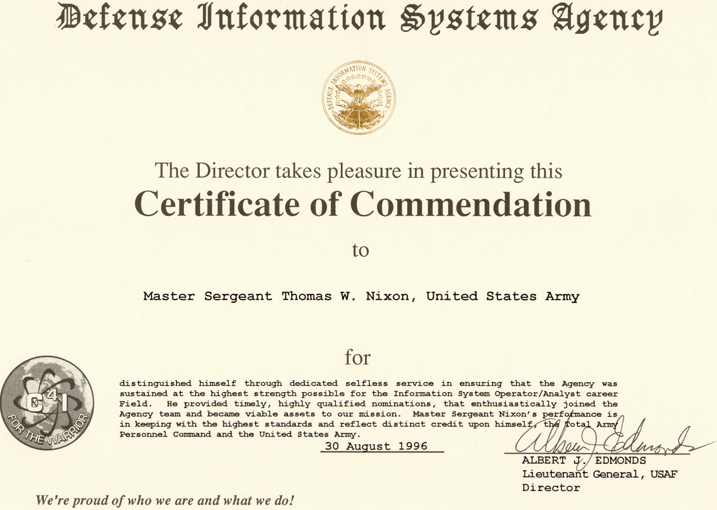 Certificate Of Commendation Regarding Certificate Of Achievement Army Template