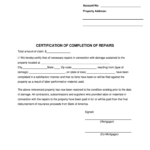 Certificate Of Completion For Insurance Purposes – Fill Inside Roof Certification Template