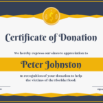 Certificate Of Donation Template for Donation Certificate Template