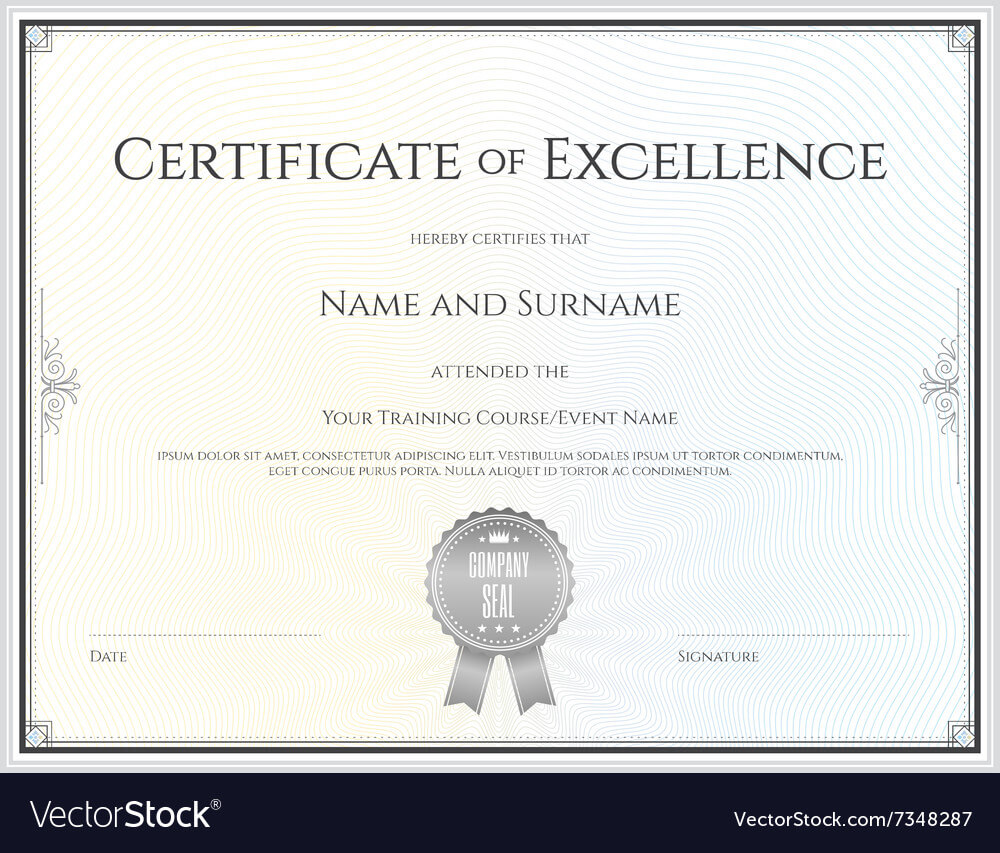 Certificate Of Excellence Template Intended For Certificate Of Excellence Template Free Download