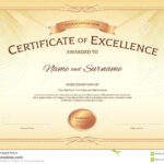 Certificate Of Excellence Template With Award Ribbon On Intended For Award Of Excellence Certificate Template