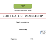 Certificate Of Membership | Templates At Allbusinesstemplates With New Member Certificate Template