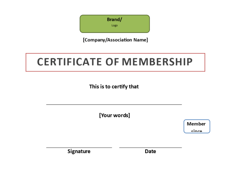 Certificate Of Membership | Templates At Allbusinesstemplates With New ...
