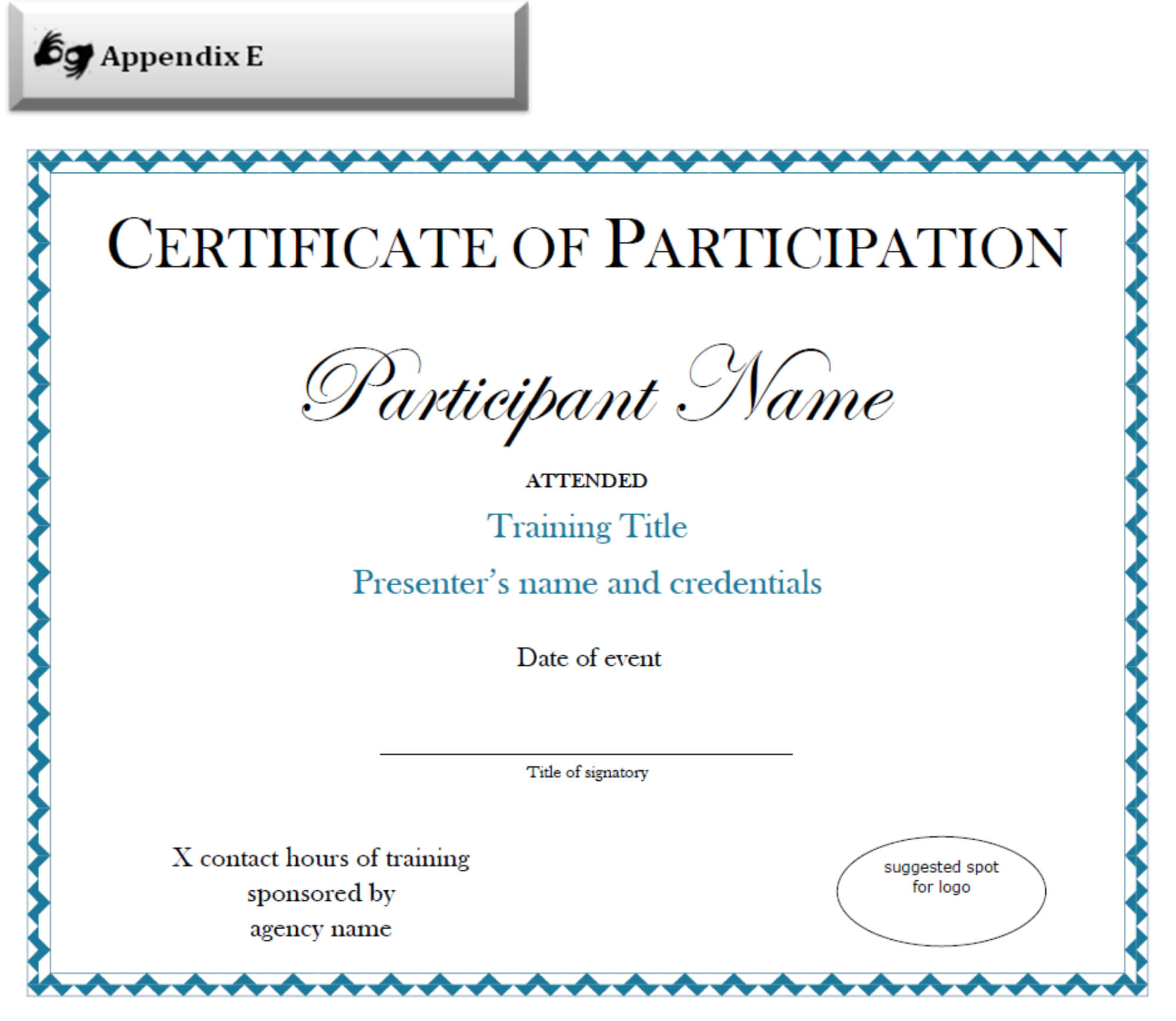 Certificate Of Participation Sample Free Download Throughout Certification Of Participation Free Template