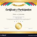 Certificate Of Participation Template With Gold within Templates For Certificates Of Participation