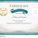 Certificate Of Participation Template With Green Broder Within Certificate Of Participation Template Word