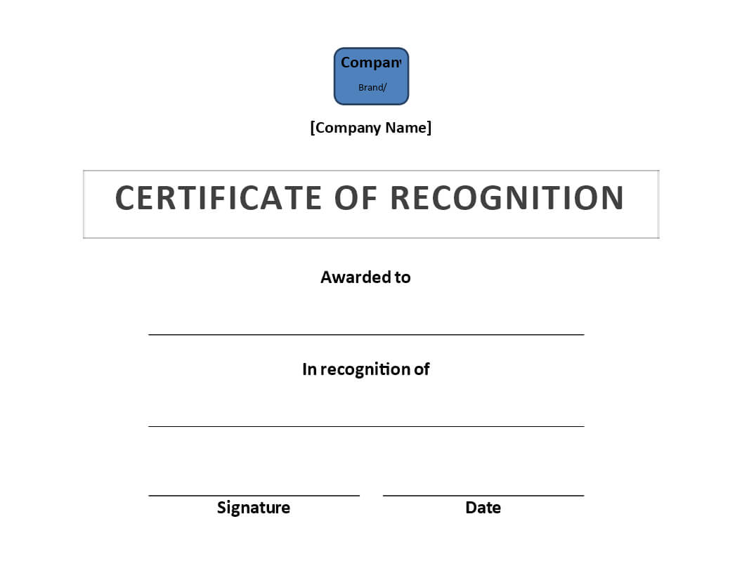 Certificate Of Recognition Template Word | Templates At Regarding Certificate Of Appearance Template