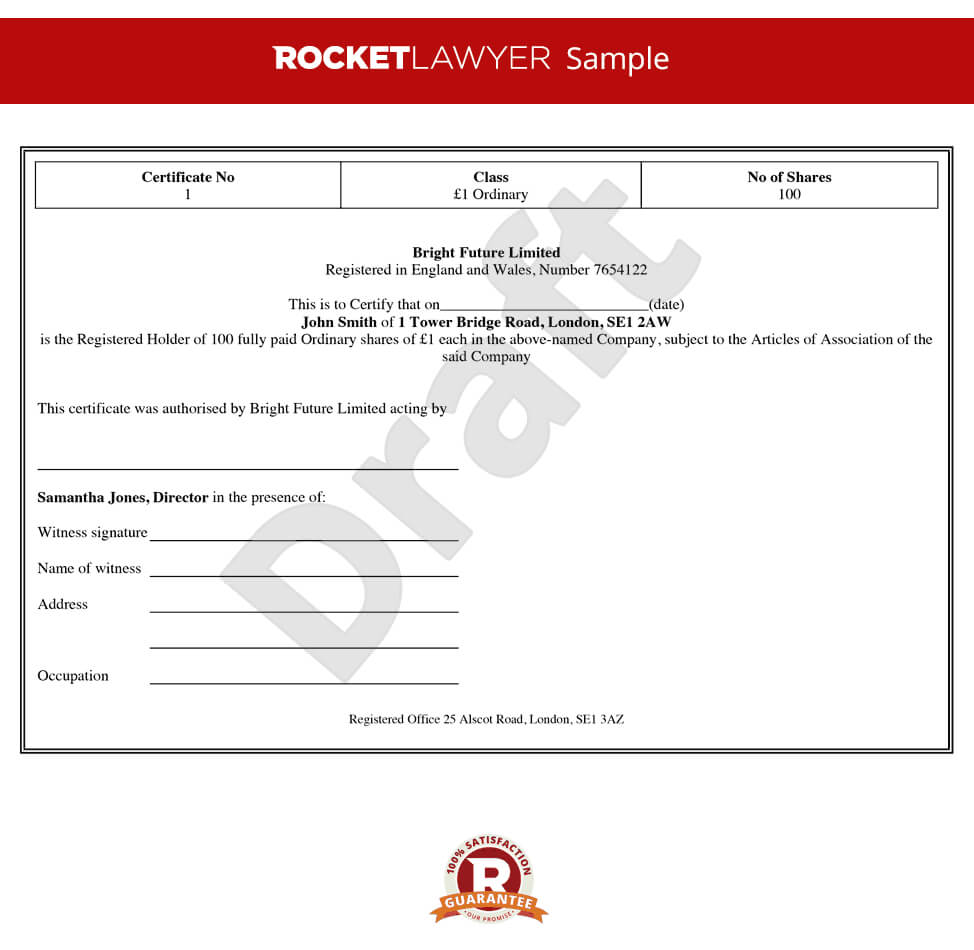Certificate Of Shares Template ] – Uk Share Certificate For Share Certificate Template Pdf