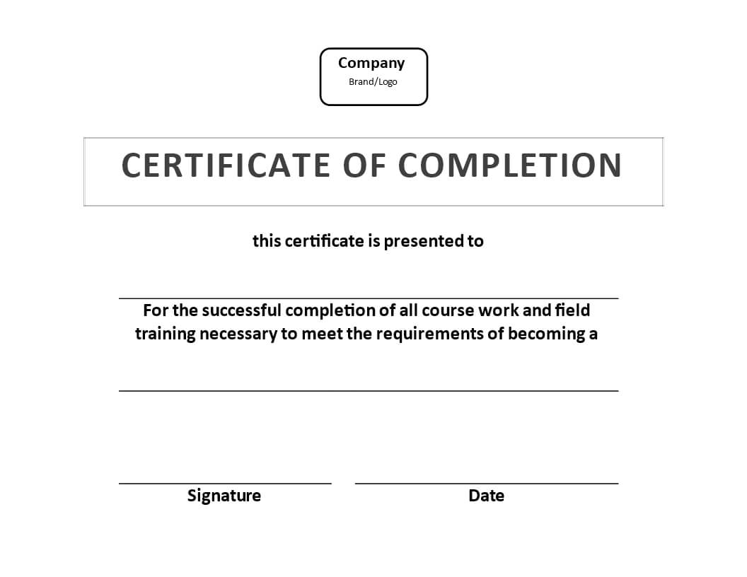 Certificate Of Training Completion Example | Templates At Throughout Template For Training Certificate
